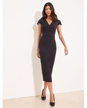 Lipsy Tailored Cap Sleeve Midi Dress - Black
