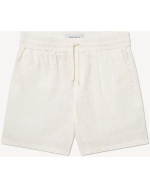 Les Deux Les Deux Charlie Check Patterned Shorts - White