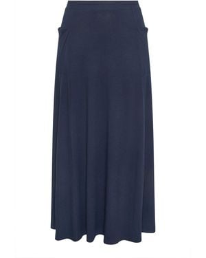 Evans Jersey Pocket Midaxi Skirt - Blue