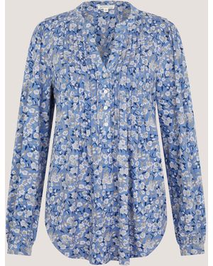 Monsoon Nina Floral Jersey Blouse - Blue