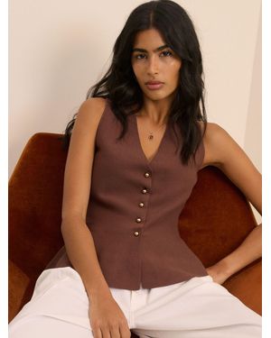 Nobody's Child Nobodys Child Peplum Knitted Waistcoat - Brown