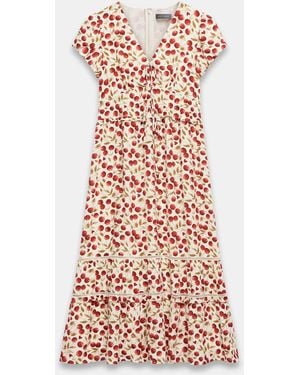 Mint Velvet Print Midi Dress - White