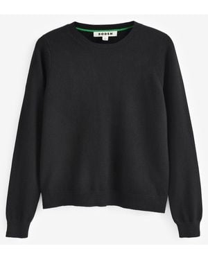 Boden Eva Kaschmir-Pullover Mit Rundhalsausschnitt - Schwarz