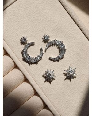 Jon Richard Plated Cubic Zirconia Celestial Star Stud Earrings - Natural