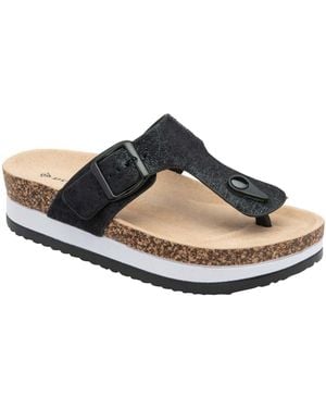 Dunlop Toe-Post Wedge Sandals - Black