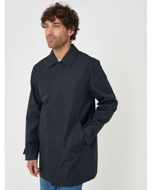 Threadbare Showerproof Collared Longline Jacket - Blue