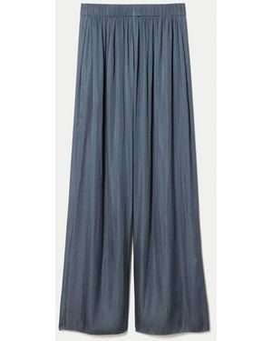 Jigsaw Satin Palazzo Trousers - Blue