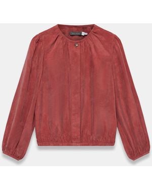 Mint Velvet Long Sleeve Bomber Blouse - Red