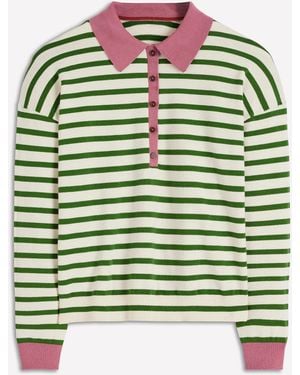 Boden Lara Cotton Henley Sweater - Green