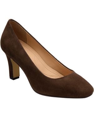 Ravel Suede Leather Court Shoe On A Shaped Heels - Braun