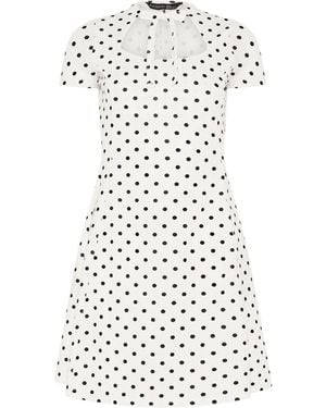 PixieGirl Petite Polka Dot Tie Front Mini Dress - White
