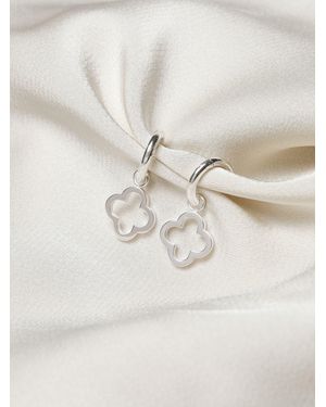 Jon Richard Plated Waterproof Clover Huggie Earrings - Natural