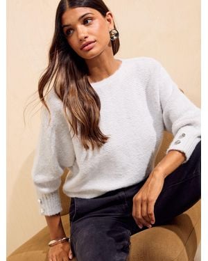 Friends Like These Slash Neck Sweater - Gray