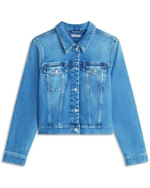 Tommy Hilfiger Flag Embroidery Slim Denim Jacket - Blue