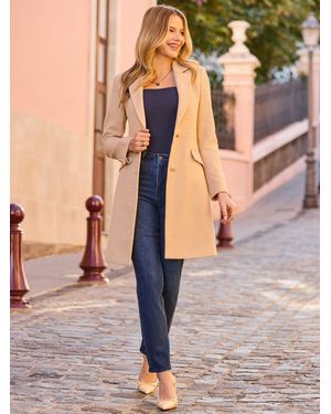 Sosandar Tailored Boucle Coat With Buttons - Brown