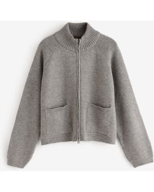Free People Free People Wtf On It Half Zip Cardigan - Gray