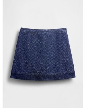 Gap Denim-Tweed-Minirock - Blau