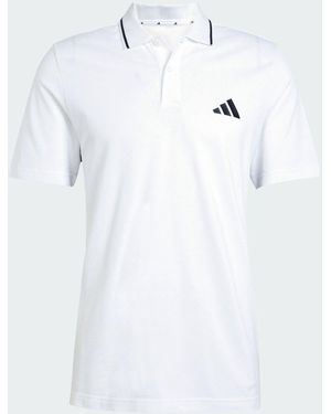 adidas Essentials 3-Stripes Piqué Polo Shirt - White