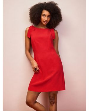 Ro & Zo Bow Detail Dress With Linen - Red