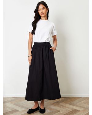 Threadbare Midi Skirt With Pockets - White