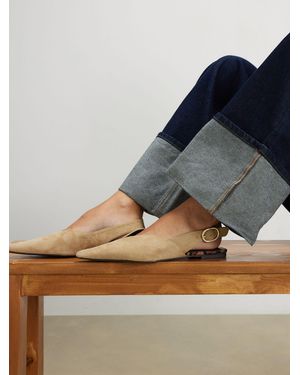 River Island River Island Faux Suede Point Toe Flats - Blue