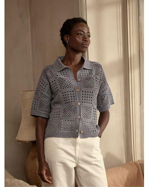 FatFace Fatface Astrid Crochet Shirt - Brown