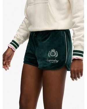 Superdry Country Club Velour Shorts - Green