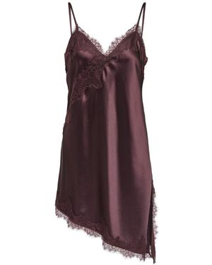 ONLY Aysmetric Lace Detail Satin Dress - Purple