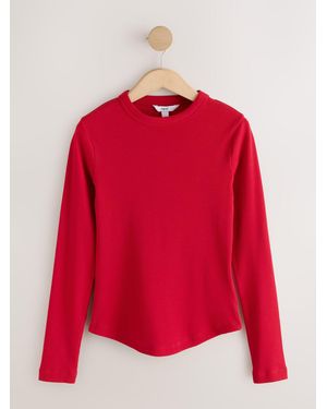 Next Long Sleeve Ribbed Crew Neck Top - Red