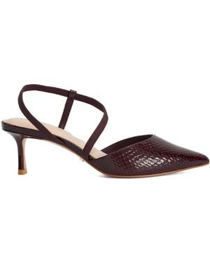 Dune Standard Fit Leather Charming Court Shoes - Red