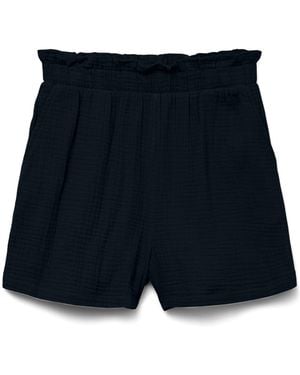 Vero Moda Textured Pull On Cotton Blend Shorts - Black