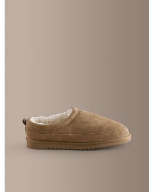 Next Taupe Closeback Slippers - Brown
