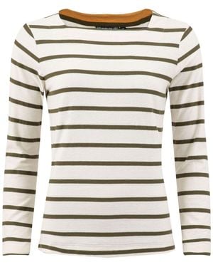 Weird Fish Saffira Cotton Jersey Stripe Top - White