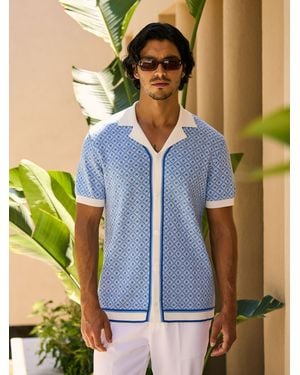 Mauvais Terazzo Slim Knit Shirt - Blue