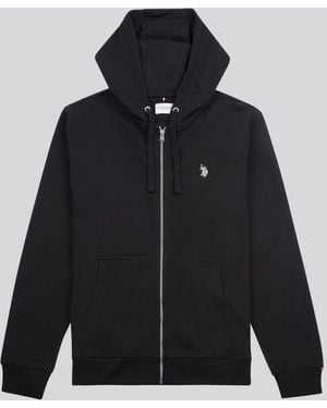 U.S. POLO ASSN. U. S. Polo Assn U. S. Polo Assn. Double Horsemen Loopback Zip Hoodie - Black