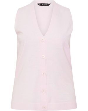 Yours Curve Knitted Waistcoat - Pink