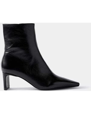 Mint Velvet Macy Mid Heel Ankle Boots - Black