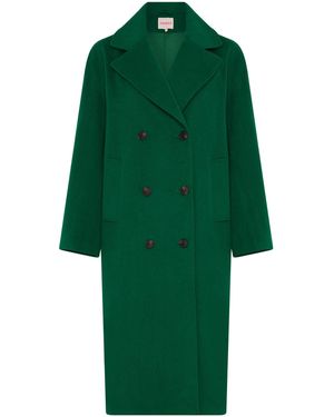 OMNES Tina Oversized Wool-Blend Coat - Green