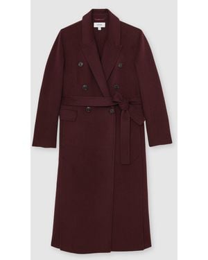 Reiss Brogan Double-Breasted Blindseam Coat Wool-Blend - Red