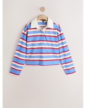 Next Collared Long Sleeve Rugby Top - Blue