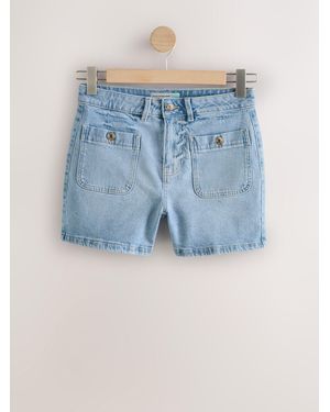 Next Patch Pocket Mini Shorts - Blue