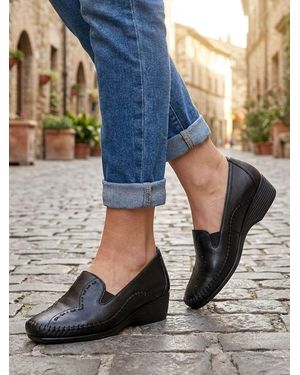 Pavers Leather Wedge Loafers - Blue