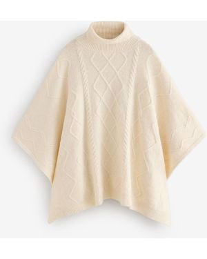 Lipsy Cable Knit Poncho - White