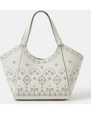 Accessorize Laser Cut Tote Bag - White