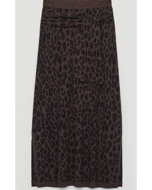 Hush Iskra Animal Knitted Tie Front Skirt - Schwarz