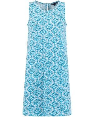 Weird Fish Adenea Printed Jersey Shift Dress - Blue