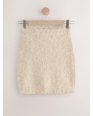 Next Sparkle Knitted Mini Skirt - Natural