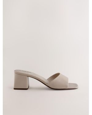 Next Forever Comfort Block Heel Mules - Natural