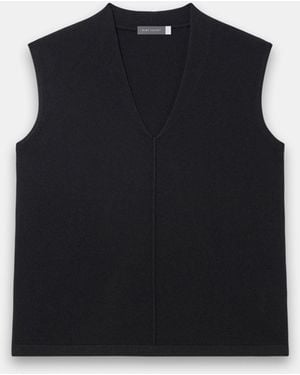 Mint Velvet Wool Blend Sleeveless Knit Top - Black