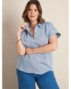Live Unlimited Stripe Short Sleeve Shirt - Blue